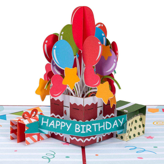 Happy Birthday Balloons Pop Up Card