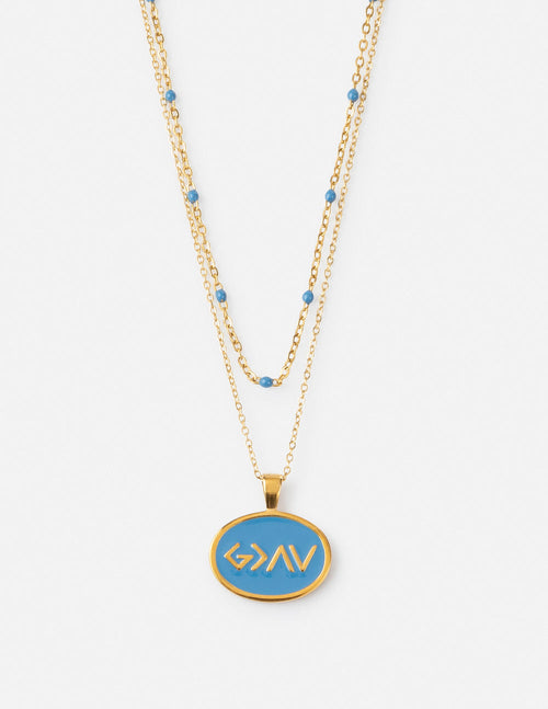 Blue Highs and Lows Necklace Set