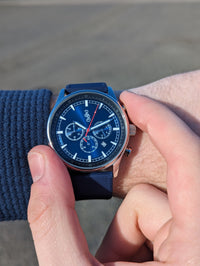 Blue Sport Chronograph The Beyond Boring Watch Company