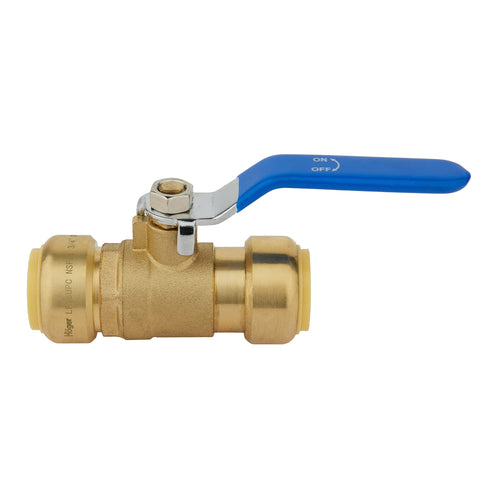 10 Pcs 1" Push Fit Ball Valve, Blue (Lead Free)