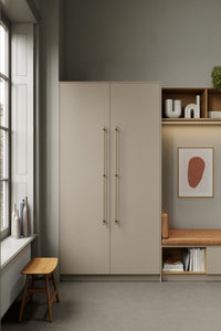 Dark Wood and Bronze "Bond" T-Bar Dual Finish Knob and Pulls Euro • Knobs