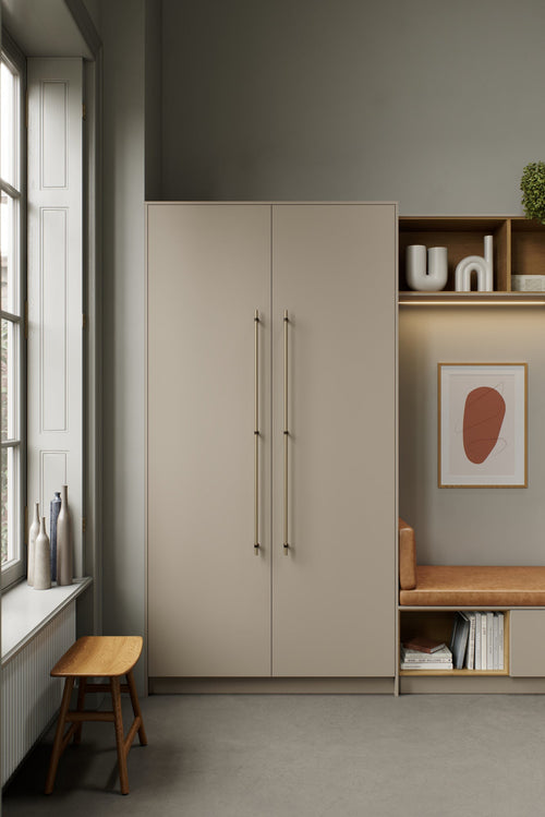 Dark Wood and Bronze "Bond" T-Bar Dual Finish Knob and Pulls Euro • Knobs