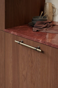 Brushed Bronze "Bond" T-Bar Dual Finish Knob and Pulls Euro • Knobs