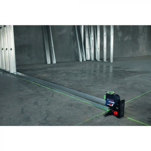 BOSCH GLL3-330CG-B 360-Degree Green Beam Three-Plane Line Laser Level with 2 Batteries