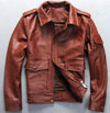Bron Men’s G1 Cowhide Leather Jacket – Tan & Black Vintage Style