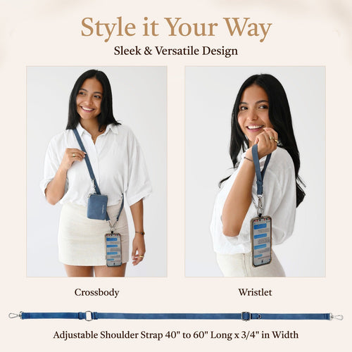 Clip & Go Strap w/Pouch Brushed Vegan Leather