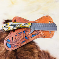 Bull Knife – 8-Inch Custom Handmade J2 Steel Blade with Resin Handle