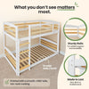 Solid Wood Twin Over Twin Bunk Bed For Kids