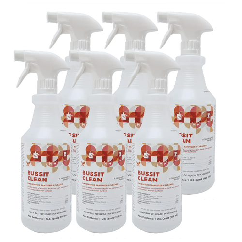 Bussit Clean Food Surface Sanitizer & Cleaner,  Spray & Wipe, Quart