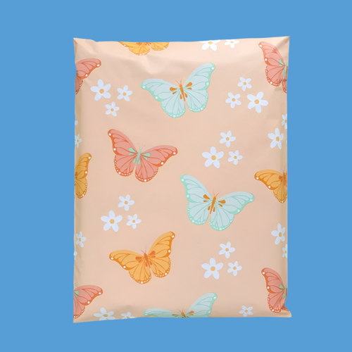 Butterfly Poly Mailers Size 12x15.5 Colorful Pastel Shipping Bags