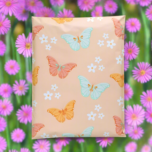 Butterfly Poly Mailers Size 12x15.5 Colorful Pastel Shipping Bags