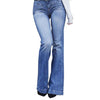 Cowgirl Chic Wide Flare Jeans - Stylish Denim Flare Pants for Trendy Women