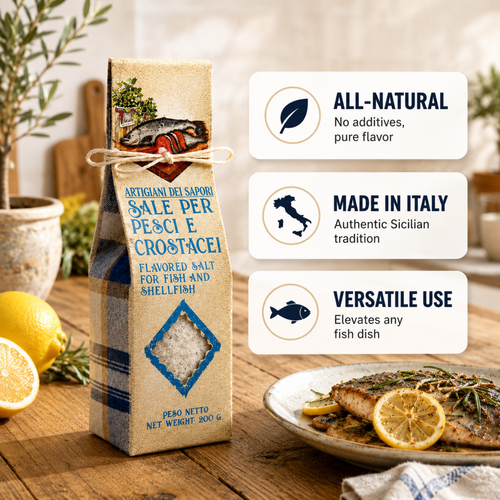 Artigiani dei Sapori, Sicilian Sea Salt Mix for Roasted and Grilled Fish, 7oz (198g)