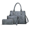 Luxury 3 Piece Leather Tote Set | Genuine Leather Cowgirl Shoulder Bag & Clutch
