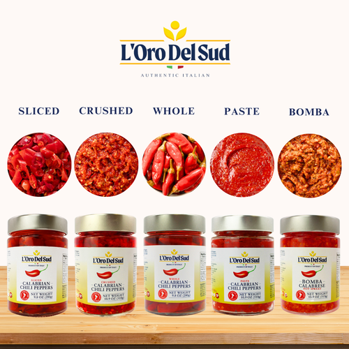 L'Oro Del Sud, Whole Calabrian Chili Peppers, 9 oz (255 g)