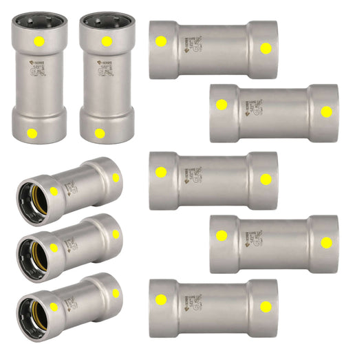 1-1/2" Carbon Press Coupling, No Stop