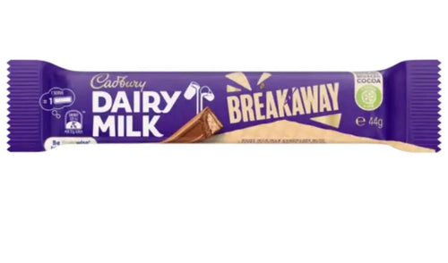 Cadbury Dairy Milk Breakaway Chocolate Bar – Milk Chocolate Covered Wafer (Australia) Best By 04-September-2026