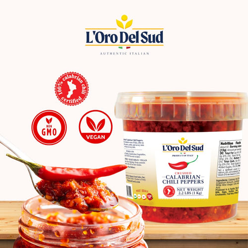 L’Oro Del Sud, Crushed Calabrian Chili Peppers, 2.2 lb (1 kg)
