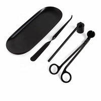 3-Piece Candle Care Kit | Matte Black | Wick Trimmers, Snuffer, and Wick Hook