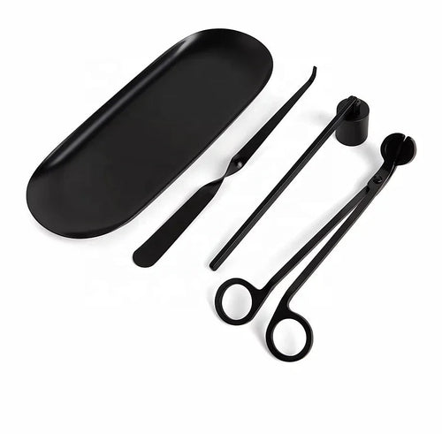 3-Piece Candle Care Kit | Matte Black | Wick Trimmers, Snuffer, and Wick Hook