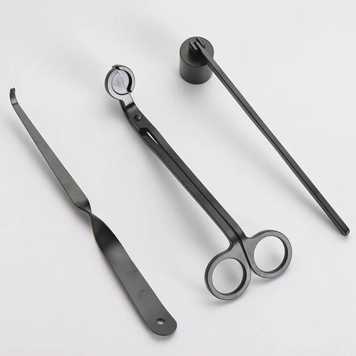 3-Piece Candle Care Kit | Matte Black | Wick Trimmers, Snuffer, and Wick Hook