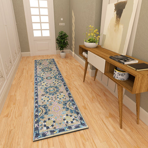 Premium Hand-Tufted Rug Made of 100% Wool  - Cankiri Garden - 2x10 Feet