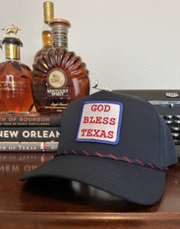 American Duke Apparel Company God Bless Texas Navy Rope Cap