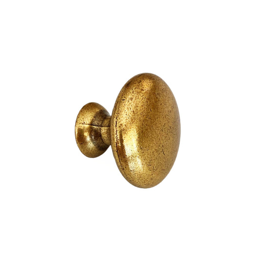 Antique Brass "Capri" Round Knob Euro • Knobs