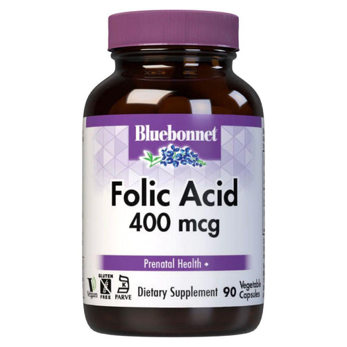 Bluebonnet Nutrition Folic Acid 400 mg - 90 Vegetable Capsules