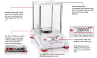 Ohaus PX224 Pioneer Analytical Balance (replacement for PA224C), 220 g x 0.1 mg, Internal Calibration