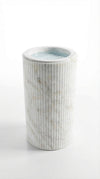 Cararra White Marble Designer Pedestal Stand-Alone Fluted Sink (W)18" (L)18" (H)33"