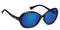 Polarized Amber with Blue Mirror / No Bifocal/Reader (Plano) ($90) / Glossy Black