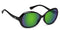 Polarized Amber with Green Mirror / No Bifocal/Reader (Plano) ($90) / Glossy Black