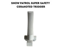 Snow Patrol White Cerakote Trigger Supply: Super Safety – S7 Tool Steel – Curved Trigger | AR-15 USA Made
