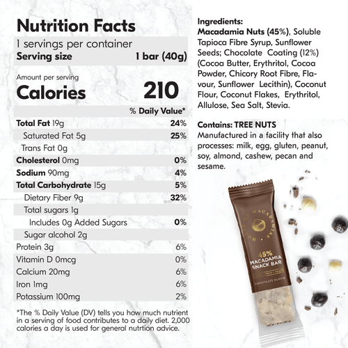 Macadamia Nut Snack Bar Variety Pack (4 Flavors, 12 Bars)