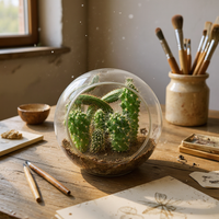 Mini Desert Collection Glass Terrarium Cacti Seed Starting Kit