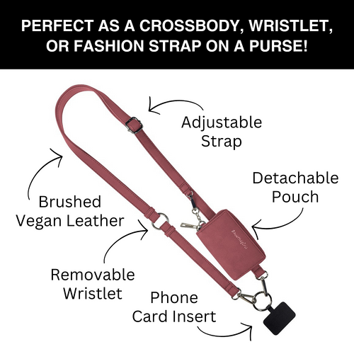 Clip & Go Strap w/Pouch Brushed Vegan Leather SaveTheGirls