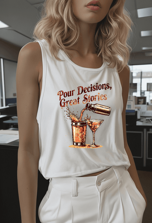 Pour Decisions Womens Racer Back Tank Top