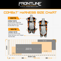 Frontline 50VTB Combat Economy Series Full Body Harness with Tongue Buckle Belt M/L