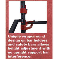 Compact Half Cage Complete Weight Kit - Muscle D Fitness - Storage Squat Rack Adjustable - Dip Handles