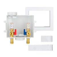 1/2" Copper Press Inlet, Washing Machine Outlet Box, with Copper Water Hammer Arrestor, Center Drain Plumbingsell