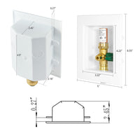 1/2" Push Fit Inlet, Ice Maker Outlet Box, with Copper Water Hammer Arrestor Plumbingsell