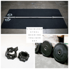 7' Stainless Steel Bearing Olympic Bar and Bumper Plate Set