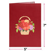 Basket of Roses Pop Up Card - 5"x7"