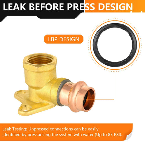 3/4" Press Copper Drop Ear Elbow (Lead Free)