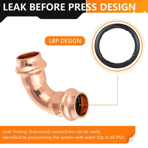 1/2" Press Copper 90° Elbow (Lead Free) Plumbingsell