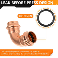 3/4" Press Copper 90° Elbow (Lead Free)