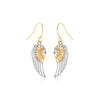 Two-Tone Wing Drop Earrings in 10K Gold