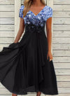 Serene Blooms Chiffon Patchwork Dress | Elegant Floral Dress for Summer