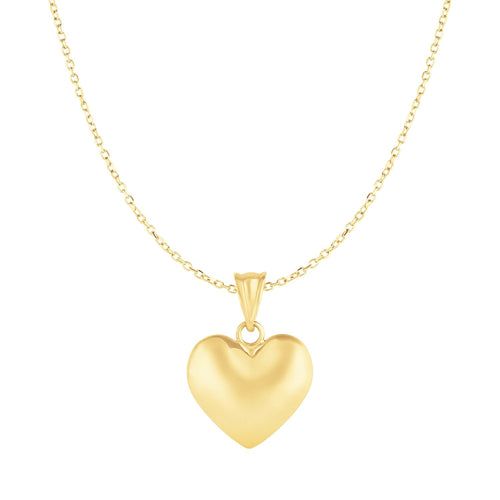 Puffed Heart Pendant in 10k Yellow Gold